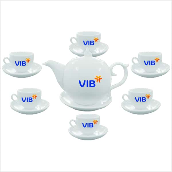 ấm bình trà sứ trắng