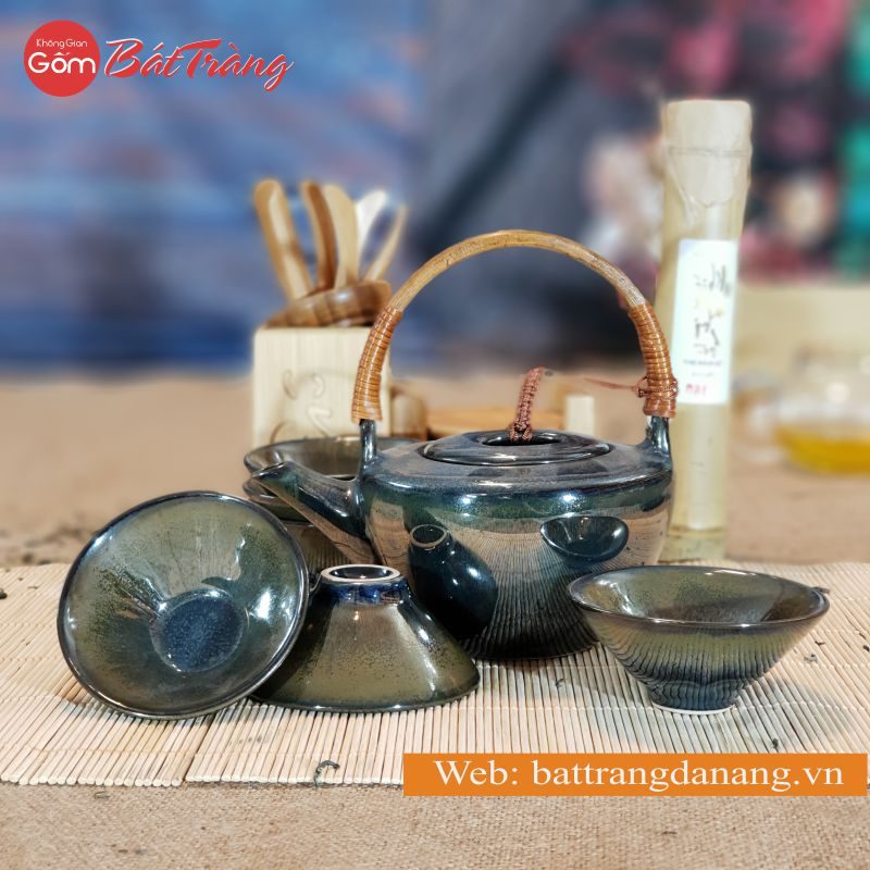 Bộ trà thấp quai mây