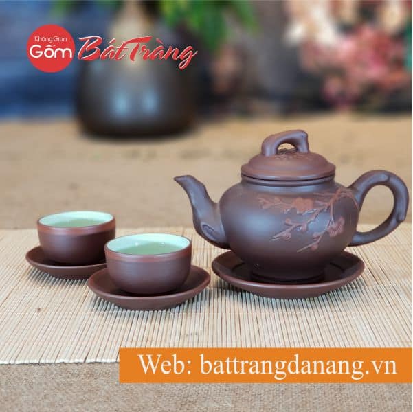Bộ ấm trà Tử hoa Báo xuân ca đẹp
