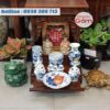 Set Bàn thờ Thần Tài Bát Tràng Men Xanh Vẽ Thường