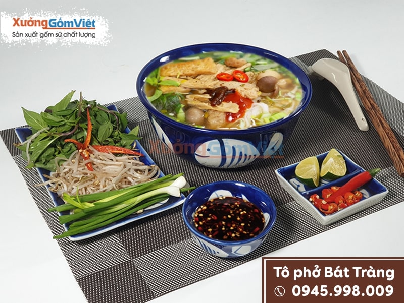 mẫu bát đựng phở đẹp vẽ cá