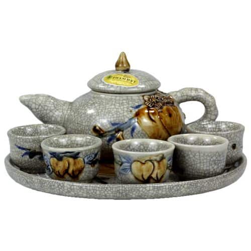 Bộ trà thờ men rạn