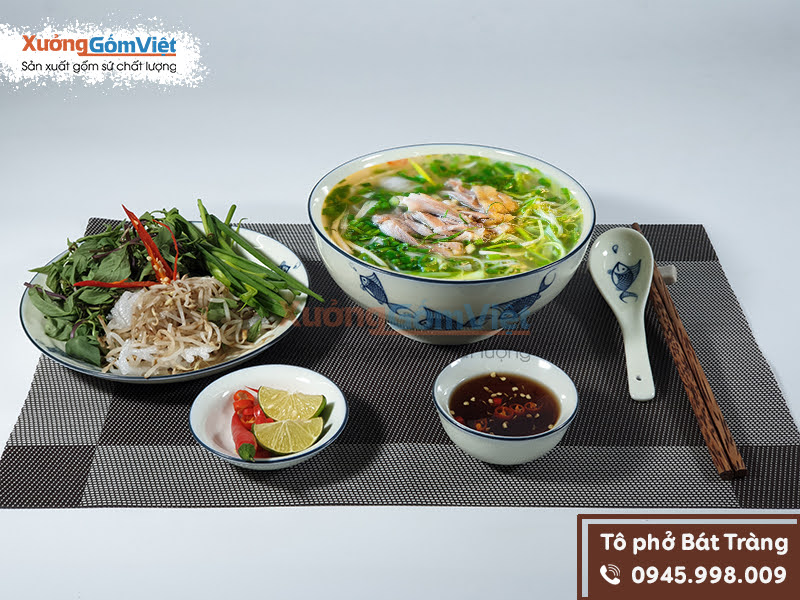 Tô phở sứ vẽ cá của Bát Tràng