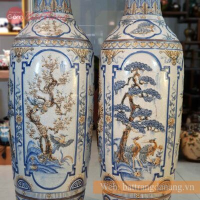 Lộc bình Tứ Cảnh men rạn 1M6