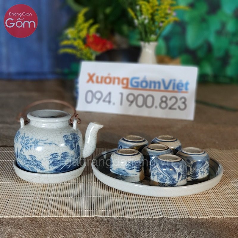 Ấm chén men rạn 