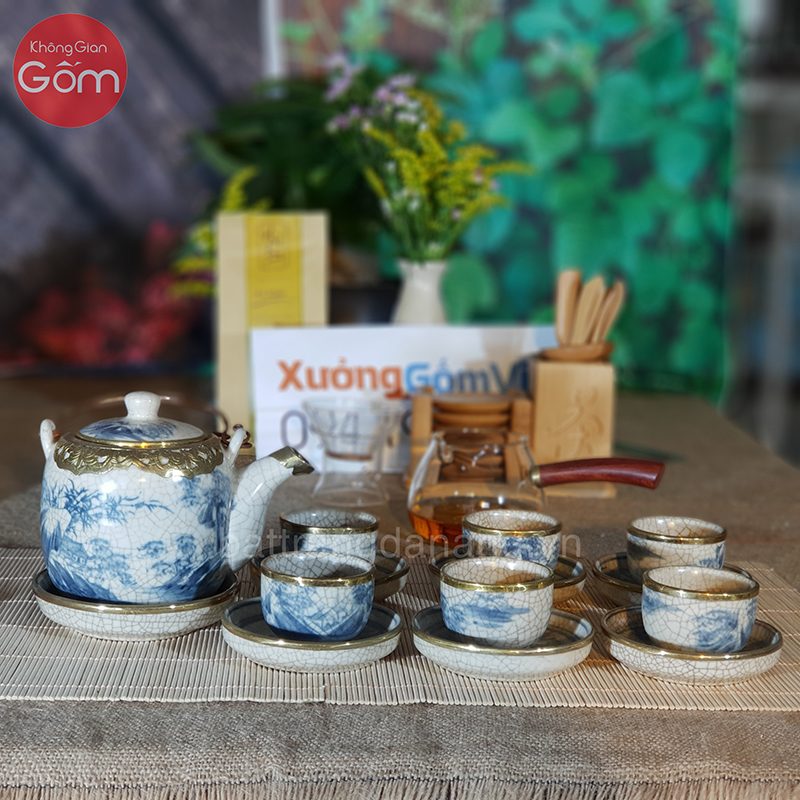 Ấm chén men rạn Bát Tràng