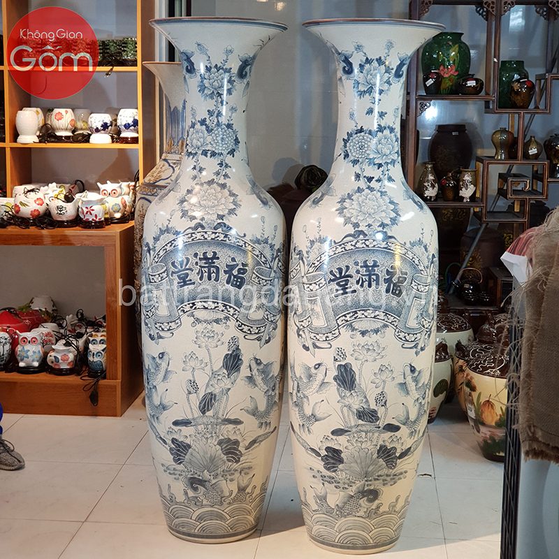 Lộc bình vẽ chữ, sen chép tuyệt đẹp
