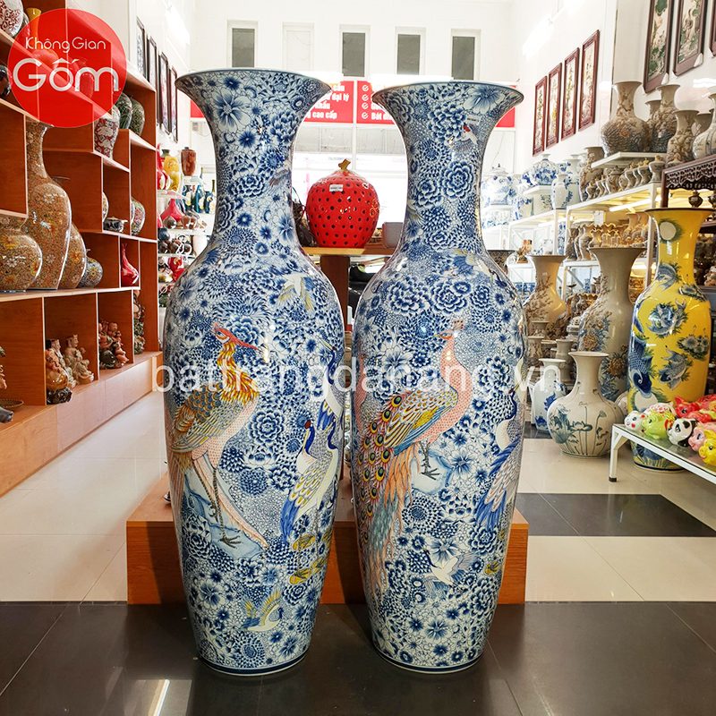 Cặp lộc bình Bách hoa Bách Điểu