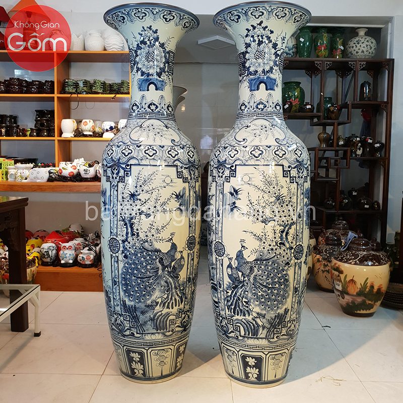 Lọ lộc bình men rạn Tùng - Cúc - Trúc - Mai