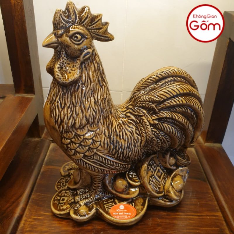 Tượng con Gà bằng sứ