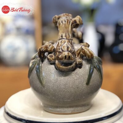 Bình vôi men rạn Bát Tràng S2