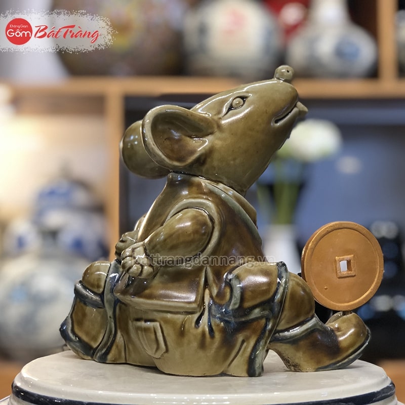 Tượng Chuột linh vật bằng sứ
