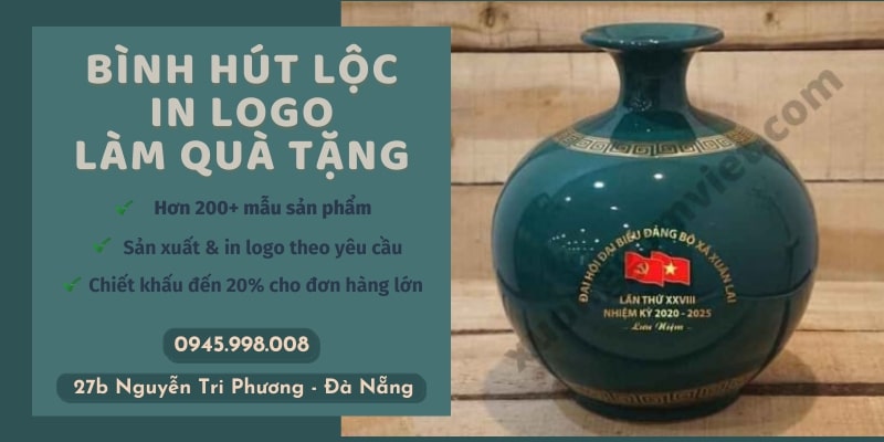 Địa chỉ cung cấp bình hút lộc in logo