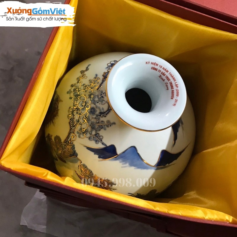 Bình hút lộc vẽ vàng làm quà tặng