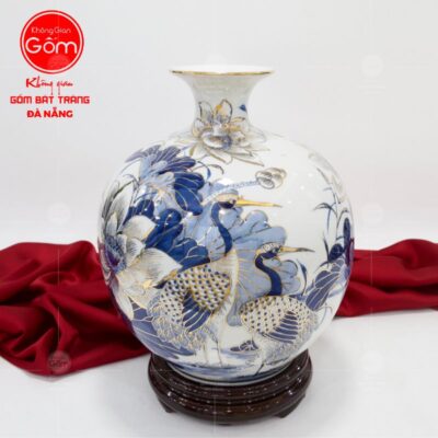 binh-hut-loc-mem-lam-ve-vang-24k-chim-hac-hoa-sen-phu-quy-truong-tho-cao-30cm