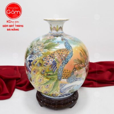 binh-hut-loc-ve-vang-24k-chim-cong-ngan-hoa-cong-danh-phu-quy-cao-30cm