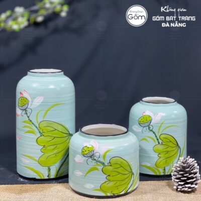 bo-3-lo-hoa-gom-su-dang-long-chim-mau-xanh-duong-hoa-sen-hong