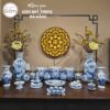 Bộ đồ thờ men lam họa tiết song long liên hoa tại Đà Nẵng BT-BĐT15