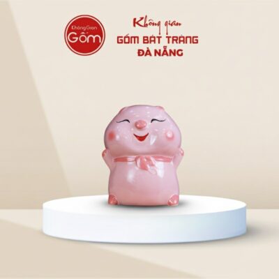 Heo Đất Tiết Kiệm Gốm Sứ Bánh Bao Màu Hồng - Ảnh đại diện