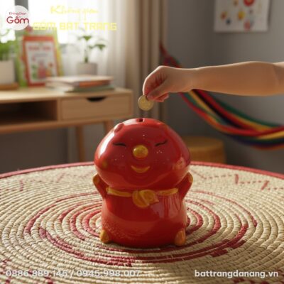 Góc nhìn từ trên cao xuống heo đất gốm sứ Bát T...