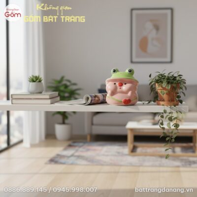 Ống tiết kiệm gốm sứ hình ếch con đáng yêu đặt ...