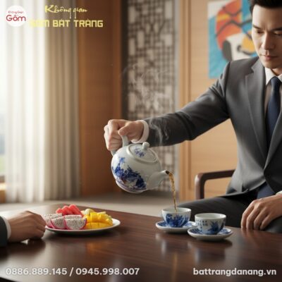 Một doanh nhân nam lịch lãm đang tiếp đón đối t...