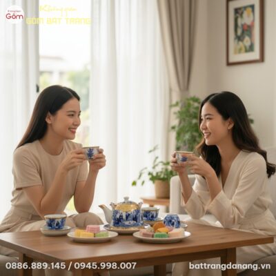 Hai người phụ nữ Việt Nam thanh lịch đang thưởn...