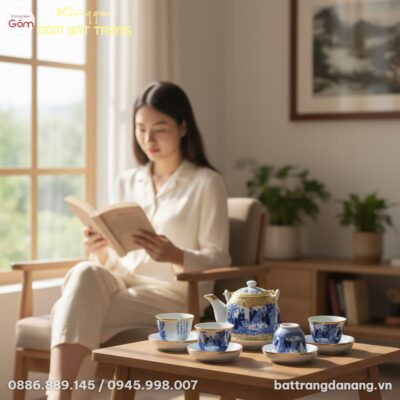 cận cảnh Một người phụ nữ Việt Nam đang đọc sác...