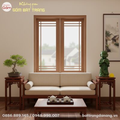 Một chiếc đôn triện vuông gỗ hương ta làm điểm ...