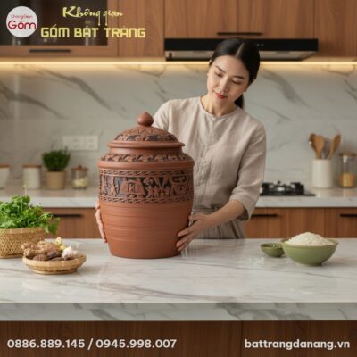 Chum đựng gạo Đông Sơn Âu Lạc cỡ lớn đặt trang ...