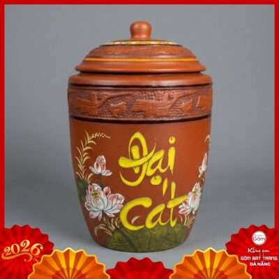 Hũ đựng gạo gốm Bát Tràng