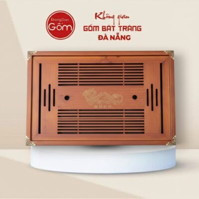 Khay Trà Gỗ Chữ Nhật Vẽ Rồng Vàng BT-KT01 - Ảnh đại diện