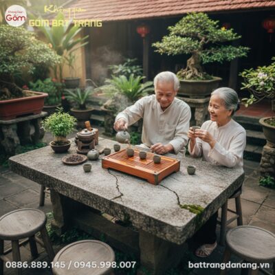 góc chụp từ trên cao xuống Cận cảnh Khay trà gỗ...