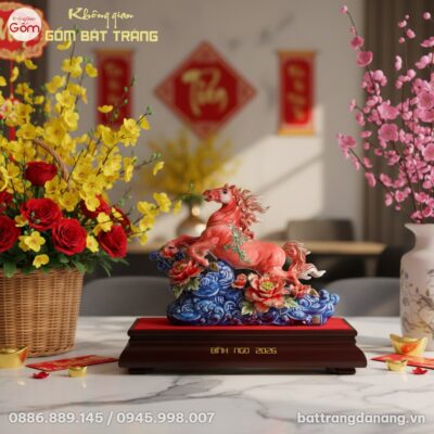 cận cảnh Tượng Ngựa Bính Ngọ 2026 trên bàn đá m...
