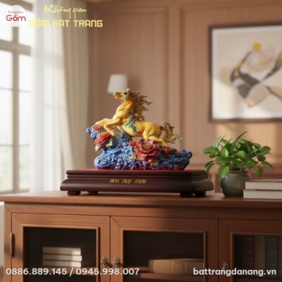 cận cảnh Tượng Mã Đáo Thành Công cao 32cm kệ tủ...