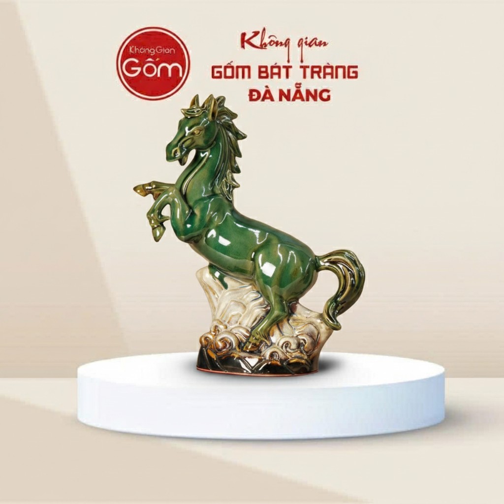 Tượng Ngựa Phong Thủy Men Ngọc Lục Bát Tràng BT-TG11
