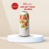 Lọ hoa in logo dáng ống màu trắng hoạ tiết hoa mẫu đơn LHQT-04