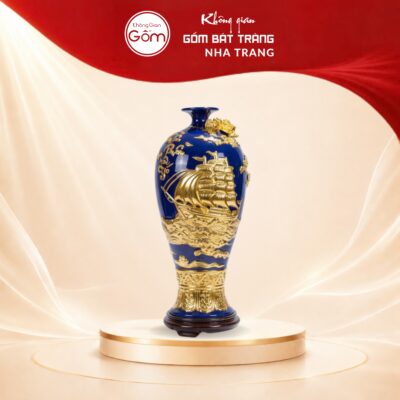 Mai bình tích lộc Thuận Buồm Xuôi Gió màu xanh dương BT-MB02