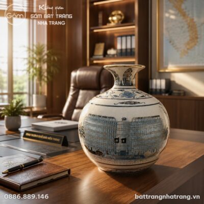Bình hút lộc men rạn hanh vàng
