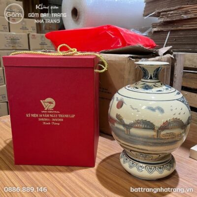 Bình hút lộc men rạn hanh vàng