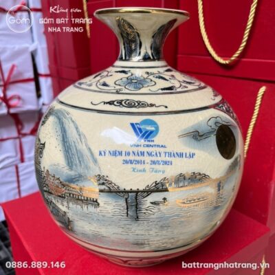 Bình hút lộc men rạn hanh vàng
