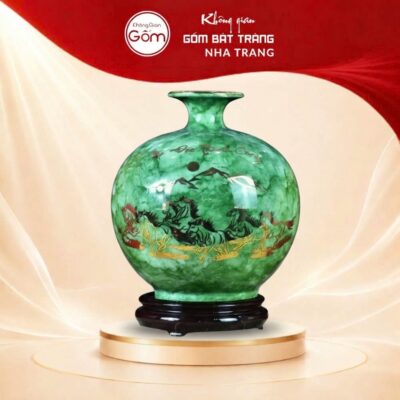 Bình hút lộc men vân đá Mã Đáo Thành Công vẽ vàng kim BT-BHL03 - Ảnh đại diện
