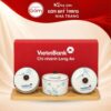 Bộ 3 hũ mứt tròn men kem vẽ đào xanh kèm khay gỗ in logo NT-KMQT04 - Ảnh đại diện