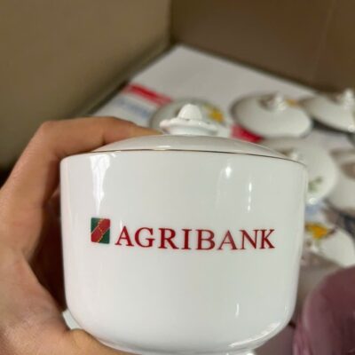 Bộ 5 Hũ Đựng Mứt Tròn Vẽ Hoa Mai Kèm Khay Gỗ In Logo NT-KMQT02 - Chi tiết 2