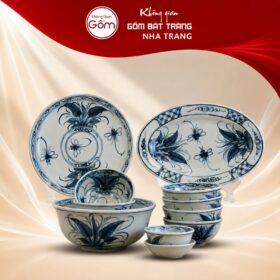 Bộ bát đĩa 11 món hoạ tiết chuồn khoai nền men rạn NT-BD05 - Ảnh đại diện