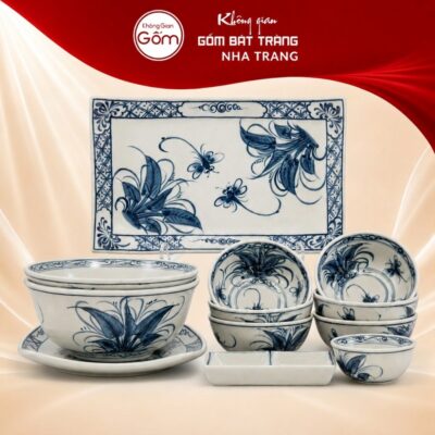 Bộ bát đĩa gia đình 12 món men rạn hoạ tiết chuồn khoai NT-BD05 - Ảnh đại diện