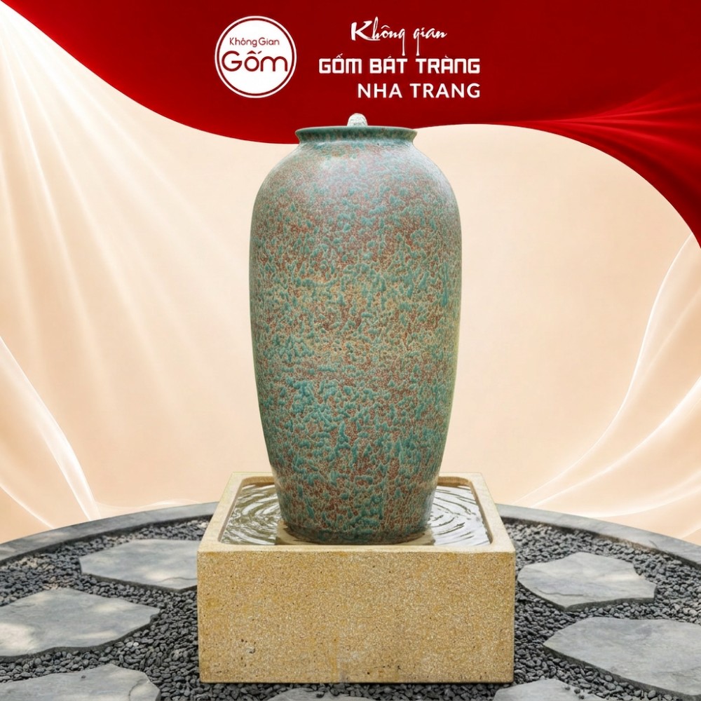 Chum nước tiểu cảnh sân vườn men gấm ngọc NT-CN01