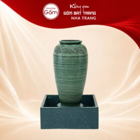 Chum nước tiểu cảnh sân vườn men lục bảo hoạ tiết sọc NT-CN02 - Ảnh đại diện