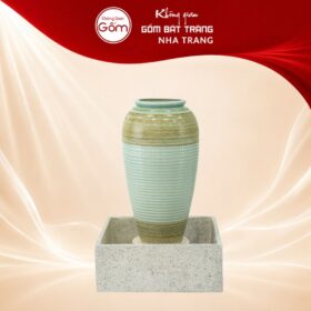 Chum nước tiểu cảnh sân vườn men thổ cẩm hoạ tiết sọc NT-CN03 - Ảnh đại diện