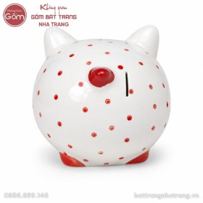 Heo Đất Sứ Bát Tràng Chấm Bi Đỏ May Mắn NT-HD03 - Chi tiết 5
